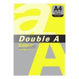 Papel A4 Double A Colour 80g 25 hojas Amarillo Neón