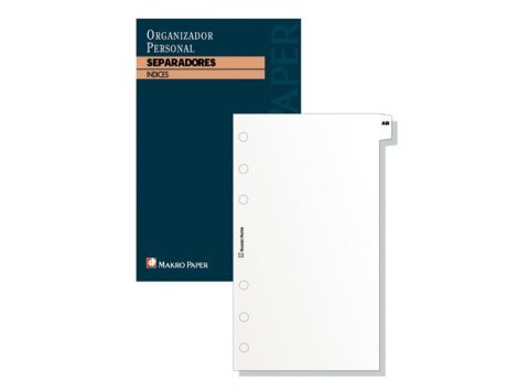 Separadores Agenda Plus Office 6 Taladros y 20 Hojas 5" 77 x 127 mm