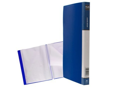 Carpeta Plus Office A4 Plástico Rígido 40 Fundas Azul
