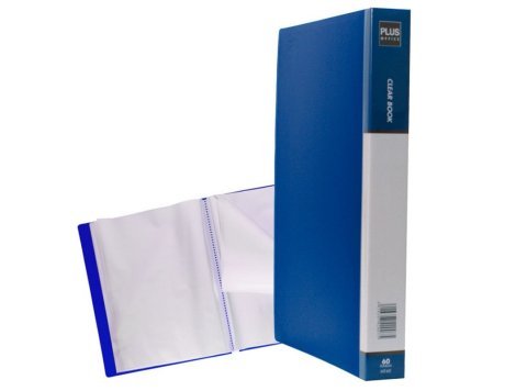 Carpeta Plus Office A4 Plástico Rígido 60 Fundas Azul