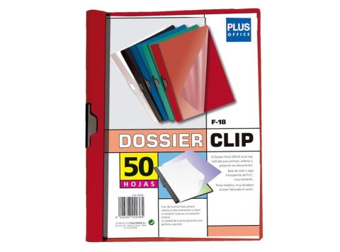 Dossier Plus Office F-18 Pinza Metálica A4 Rojo 50 Hojas