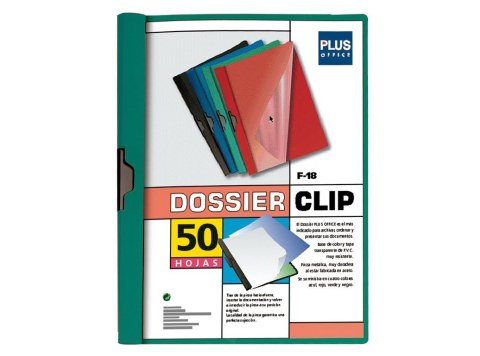 Dossier Plus Office F-18 Pinza Metálica A4 Verde 50 Hojas