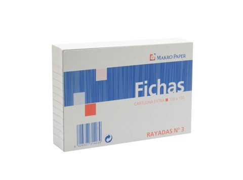 Fichas Rayadas Plus Office 100 x 150 mm Nº3 100 Hojas