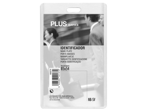 Identificador Plus Office PP Rígido 85X54mm Vertical