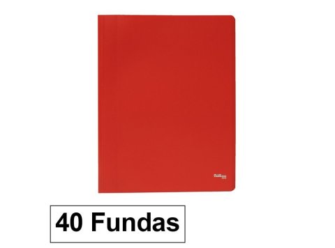 Carpeta Flexible Plus Office A4 Plástico Rojo 40 Fundas