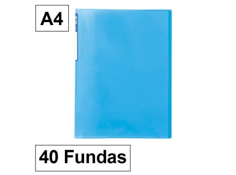 Carpeta Plus Office 6040 A4 Plástico 40 Fundas Azul