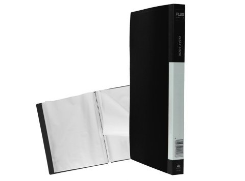Carpeta Plus Office A4 Plástico Rígido 40 Fundas Negro
