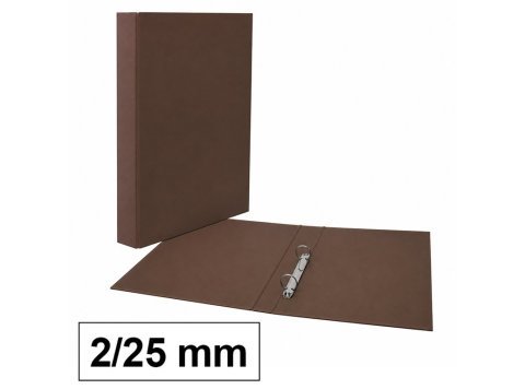 Carpeta Plus Office Folio Cartón Forrado PP 2 Anillas 25 mm Lomo 35 mm Marrón