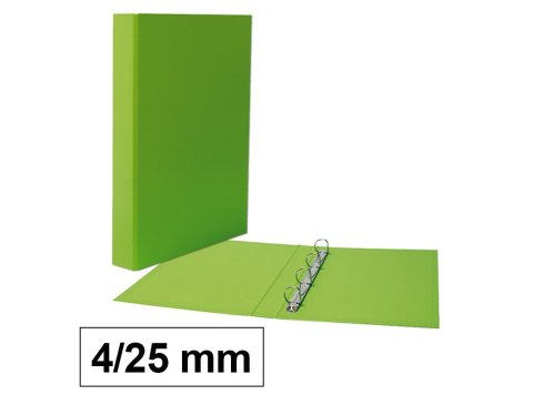 Carpeta Plus Office Folio Cartón Forrado PP 4 Anillas 25 mm Lomo 25 mm Verde Claro