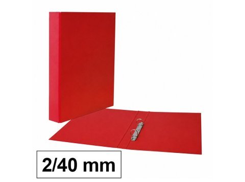 Carpeta Plus Office Folio Cartón Forrado PP 2 Anillas 40 mm Lomo 50 mm Rojo