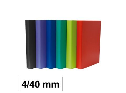 Carpeta Plus Office Folio Cartón Forrado PP 4 Anillas 40 mm Lomo 50 mm 6 Colores Surtidos 20 ud.