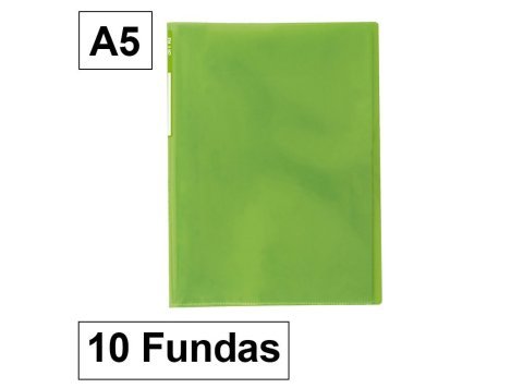 Carpeta Plus Office 5010 A5 Plástico 10 Fundas Verde