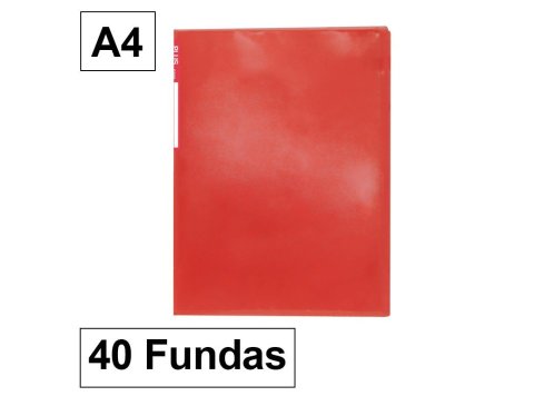 Carpeta Plus Office 6040 A4 Plástico 40 Fundas Rojo