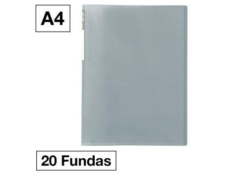 Carpeta Plus Office 6020 A4 Plástico 20 Fundas Gris Manhattan