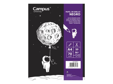 Bloc de Dibujo Campus College A4 50 Hojas 70g Negro