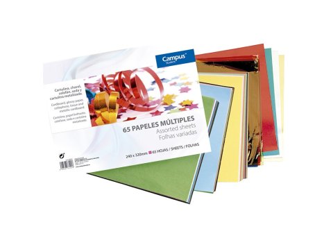 Bloc Papel Múltiple Campus College Folio 65 Hojas Colores Surtidos