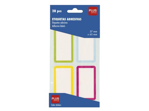 Etiquetas de Color para Libros Plus Office 37 x 65 mm 42 ud.