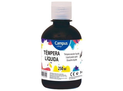 Témpera Campus College 250 ml Negro