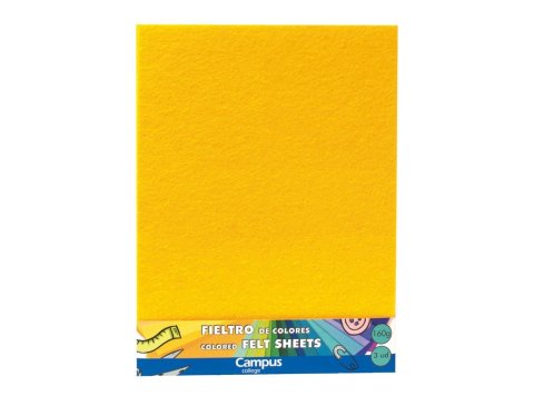 Fieltro Campus College Espesor 1mm 230 x 305 mm Amarillo 3 ud.