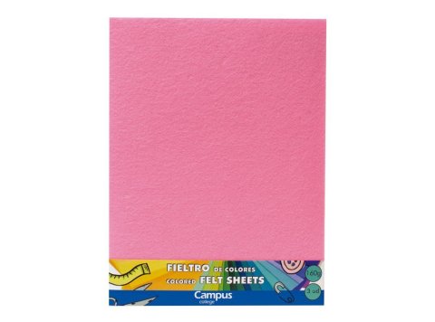 Fieltro Campus College Espesor 1mm 230 x 305 mm Rosa Claro 3 ud.