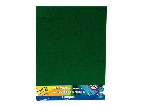 Fieltro Campus College Espesor 1mm 230 x 305 mm Verde 3 ud.
