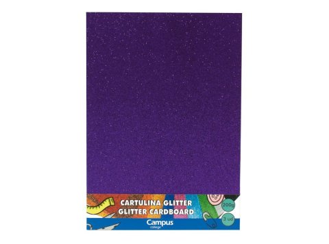 Cartulina Glitter Campus College A4 200g Violeta 3 ud.