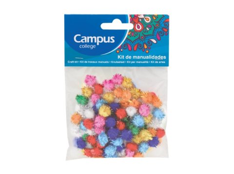 Set Manualidades Campus College Pompones Glitter 20 mm