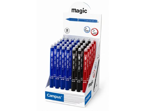 Bolígrafo Borrable Campus Magic Tinta Gel Colores Surtidos Expositor 36 ud.