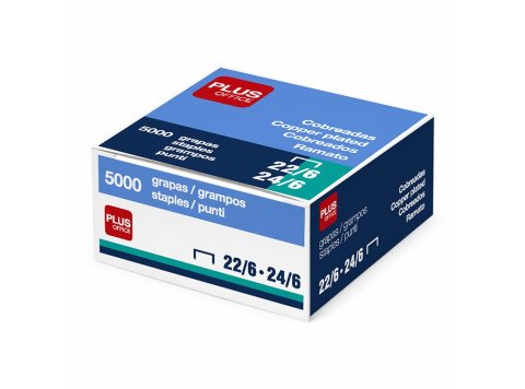 Grapas Plus Office 22/6 - 24/6 Cobreadas Caja 5000 ud.