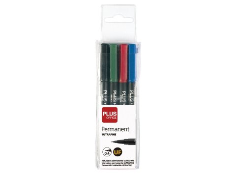Rotulador Permanente Plus Office Permanent Ultra Fino 0,4 mm Colores Surtidos Blíster 4 ud.