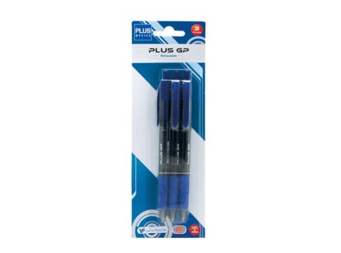 Bolígrafo Tinta Viscosidad Extrema Plus Office Trío GP Azul Blíster 3 ud.