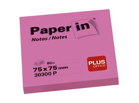 Bloc Notas Adhesivas Paper In Plus Office 75 x 75 mm Rosa Flúor 80 Hojas