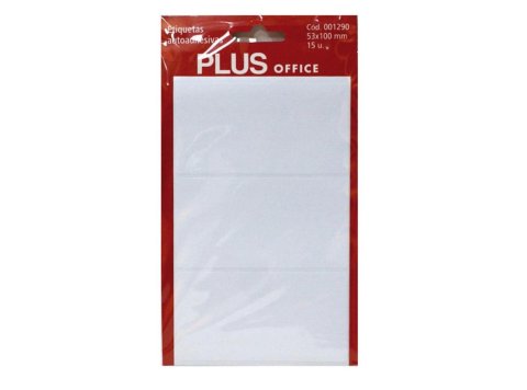 Etiquetas Autoadhesivas Plus Office 53 x 100 mm 15 Etiquetas 5 Hojas