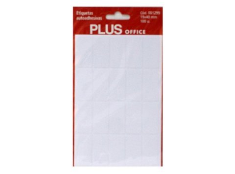 Etiquetas Autoadhesivas Plus Office 19 x 40 mm 100 Etiquetas 5 Hojas