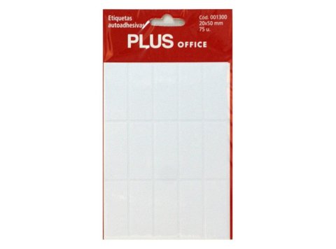 Etiquetas Autoadhesivas Plus Office 20 x 50 mm 75 Etiquetas 5 Hojas