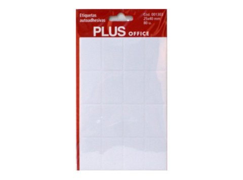 Etiquetas Autoadhesivas Plus Office 25 x 40 mm 80 Etiquetas 5 Hojas