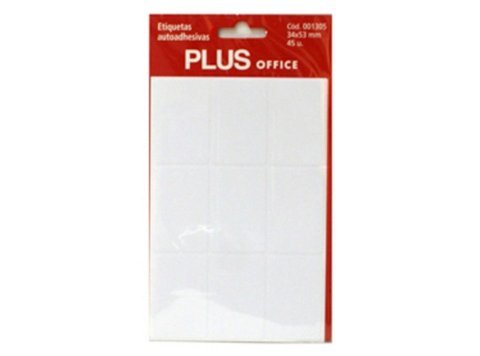 Etiquetas Autoadhesivas Plus Office 34 x 53 mm 45 Etiquetas 5 Hojas