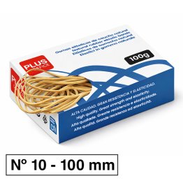 Gomas Elásticas Plus Office Nº 10 100 mm. Caja 100g.